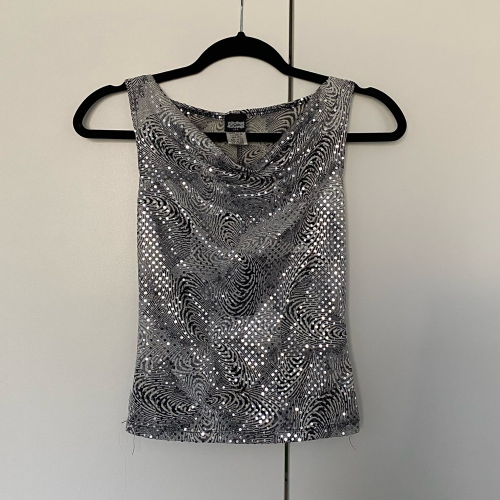 Stellah Silver Swirl Women's Blouse